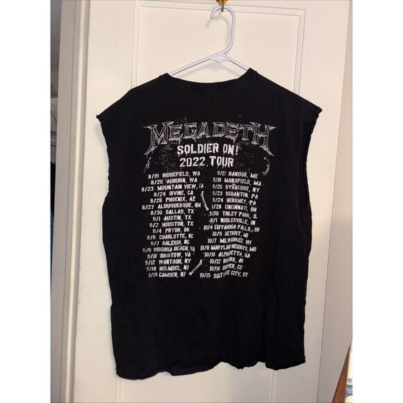 Megadeath XL Soldier On! 2022 Tour Tshirt Sleeveless - Picture 4 of 9